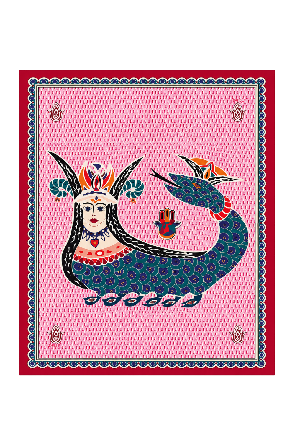 Bordo Şahmeran Monogram Pareo