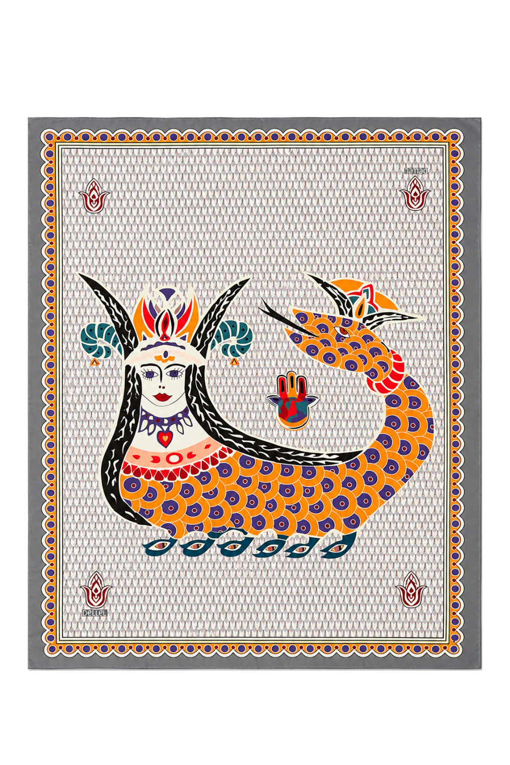 Gri Şahmeran Monogram Pareo