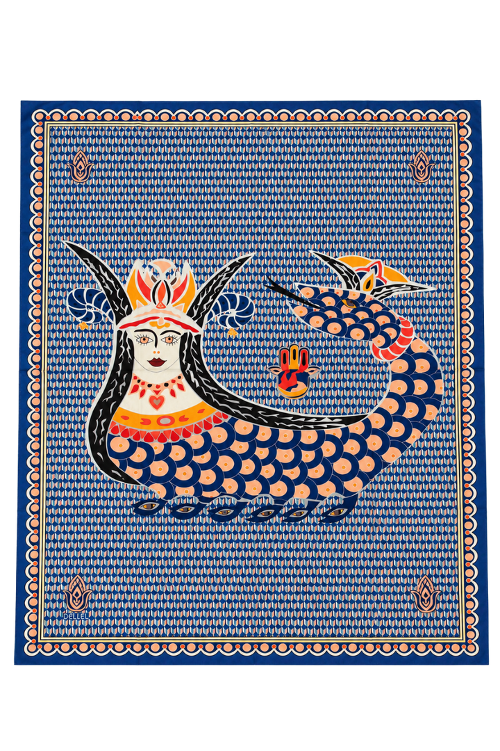 Mavi Şahmeran Monogram Pareo