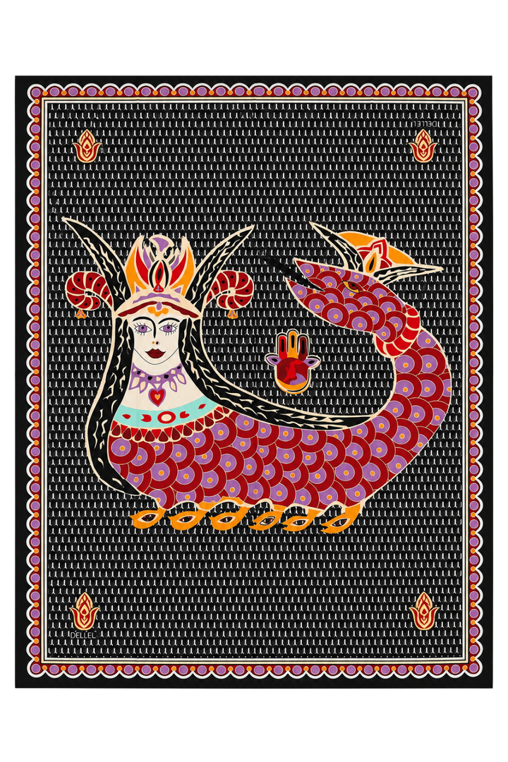Siyah Şahmeran Monogram Pareo