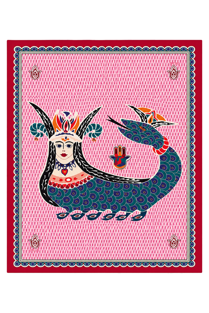 Pembe Şahmeran Monogram Pareo